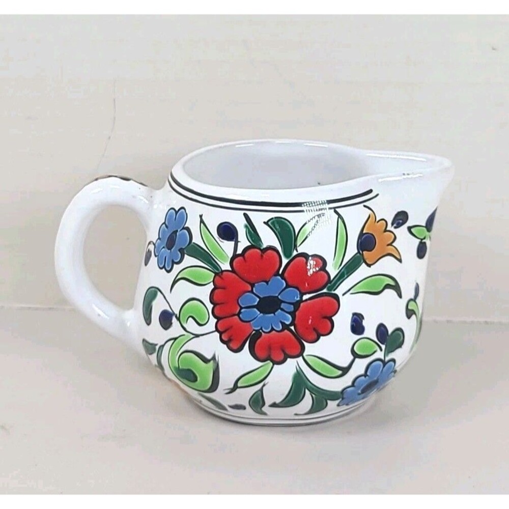 Vintage Handmade Greece Neofitoy Keramik Pottery Creamer